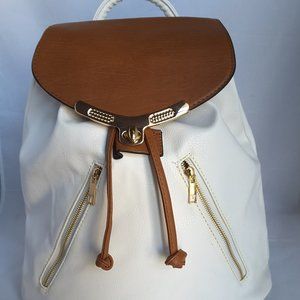 FAUX LEATHER WHITE BACKPACK